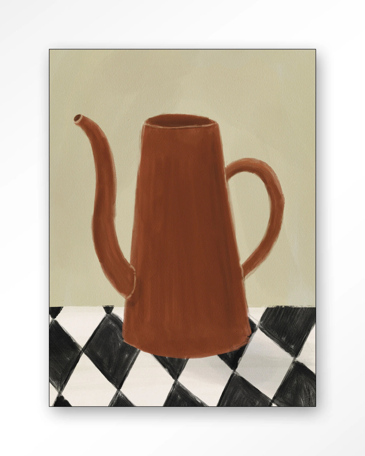 Vivid Vase 02 – kan op geblokte tafel – Wandkleed – Frame – zwart