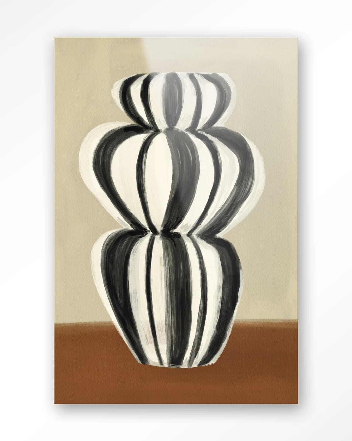 Vivid Vase 03 – zwart-witte gestreepte vaas – Glas – Blinde montage