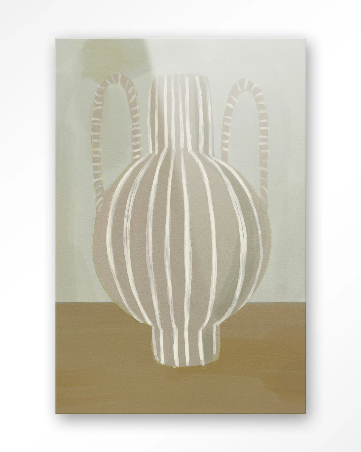 Vivid Vase 04 – gestreepte vaas in groen en beige – Glas – Blinde montage