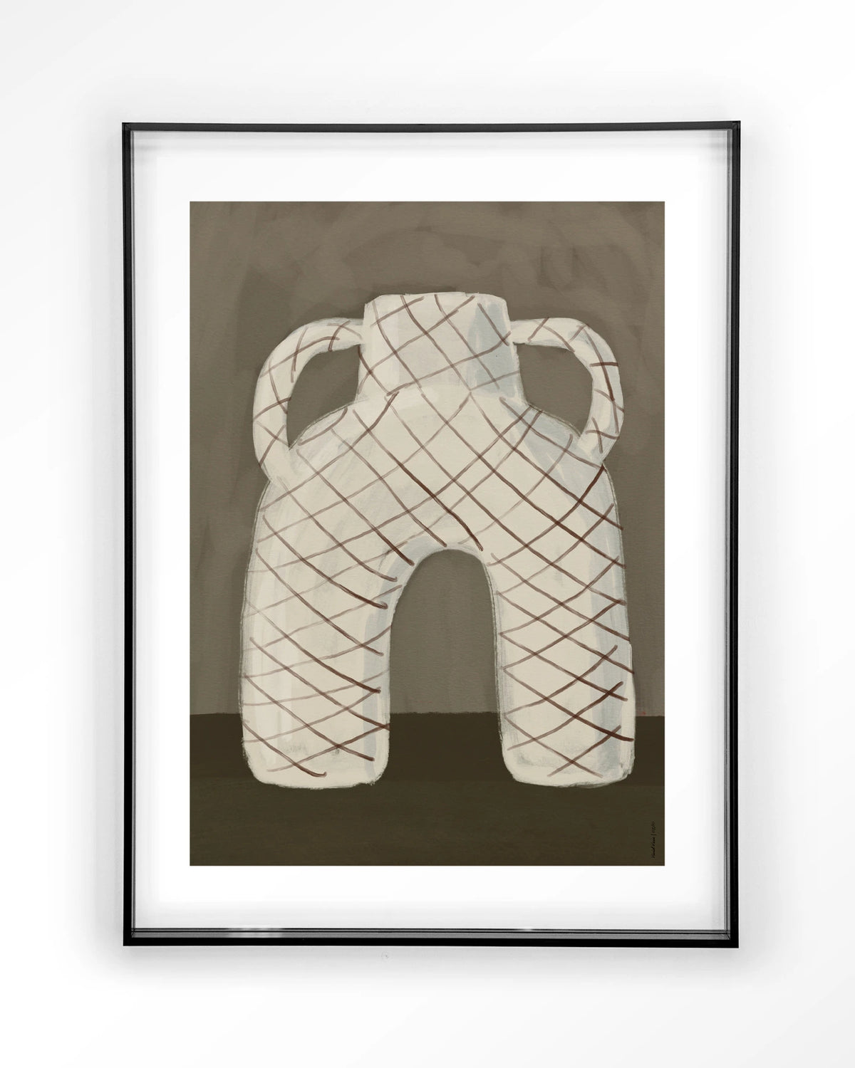 Vivid Vase 05 – vaas met ruitpatroon – Art print – Acryl zwart