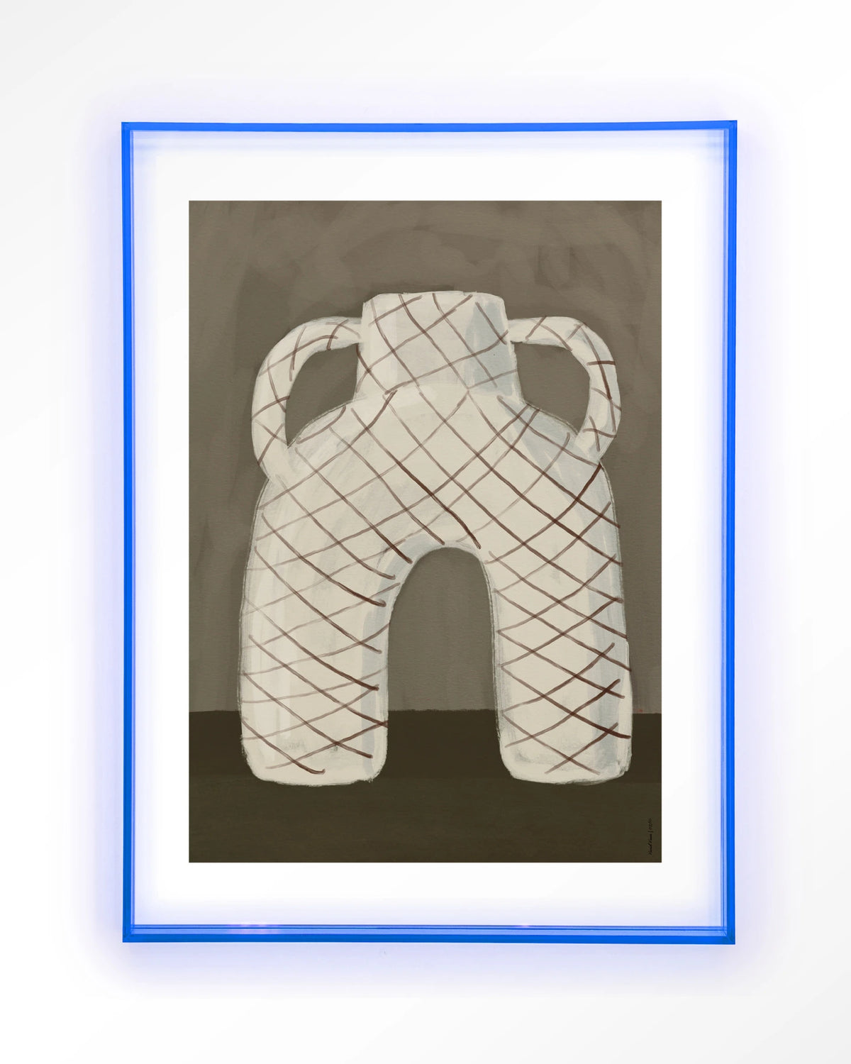 Vivid Vase 05 – vaas met ruitpatroon – Art print – Acryl lichtblauw