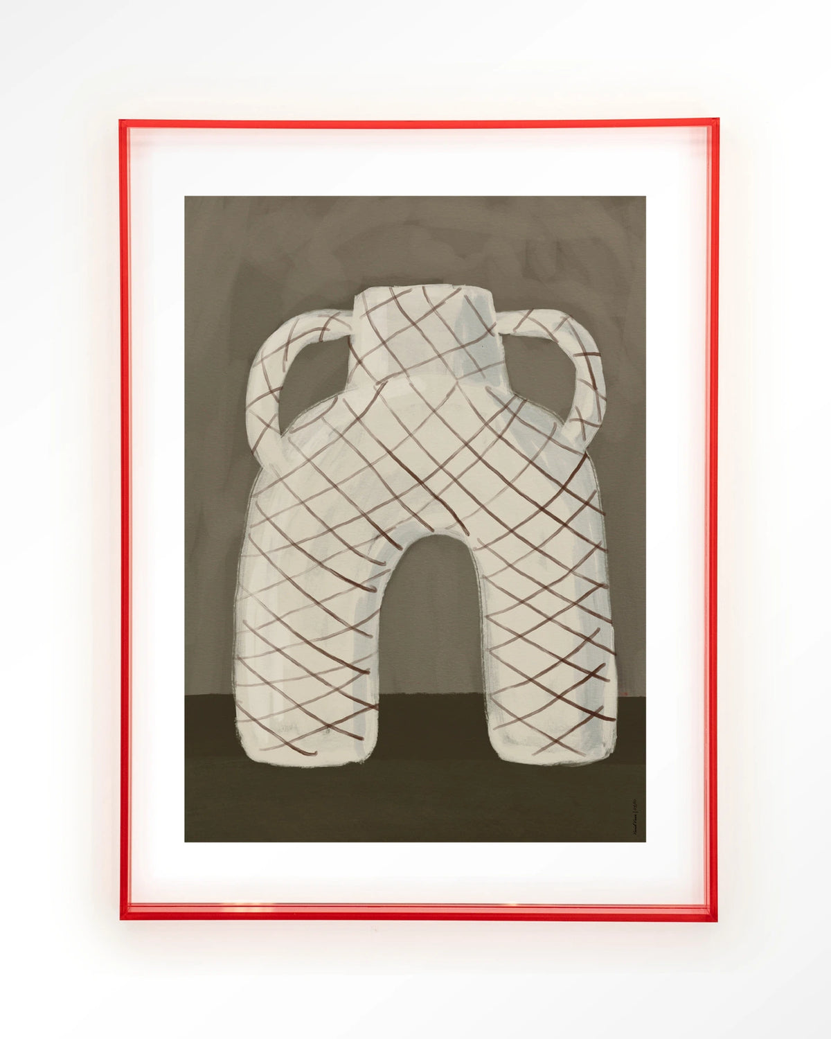 Vivid Vase 05 – vaas met ruitpatroon – Art print – Acryl roze