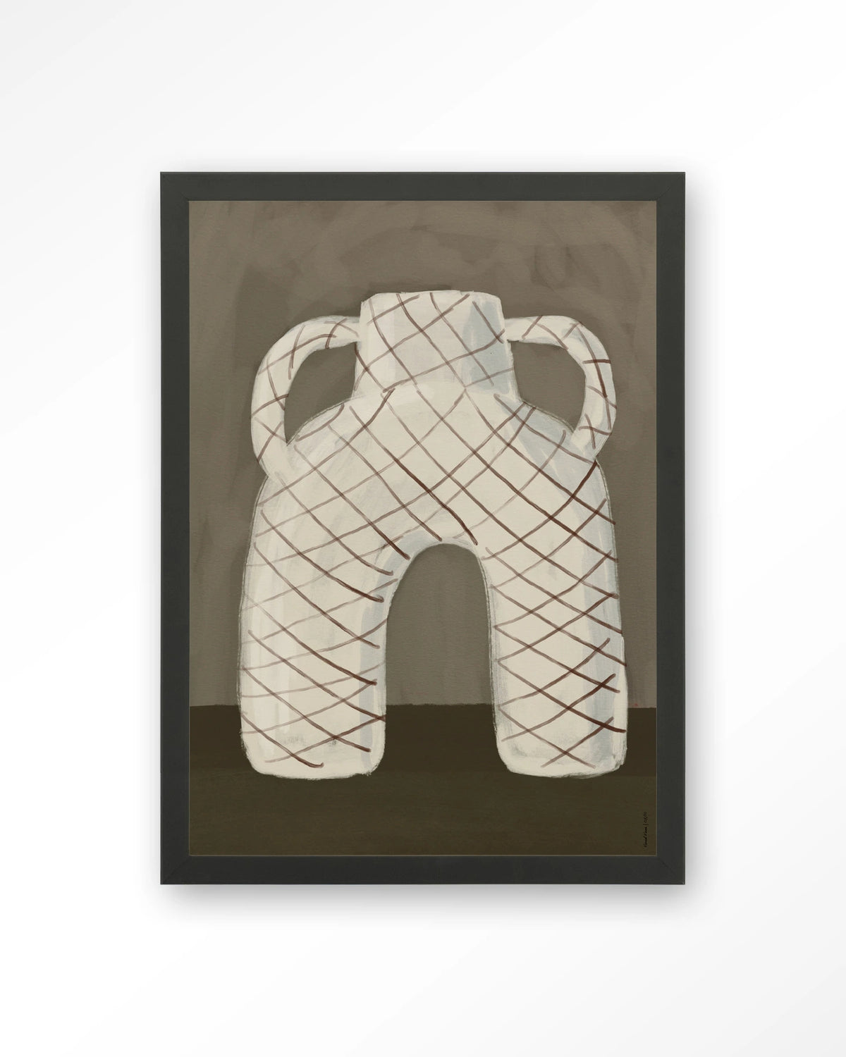Vivid Vase 05 – vaas met ruitpatroon – Art print – Hout zwart