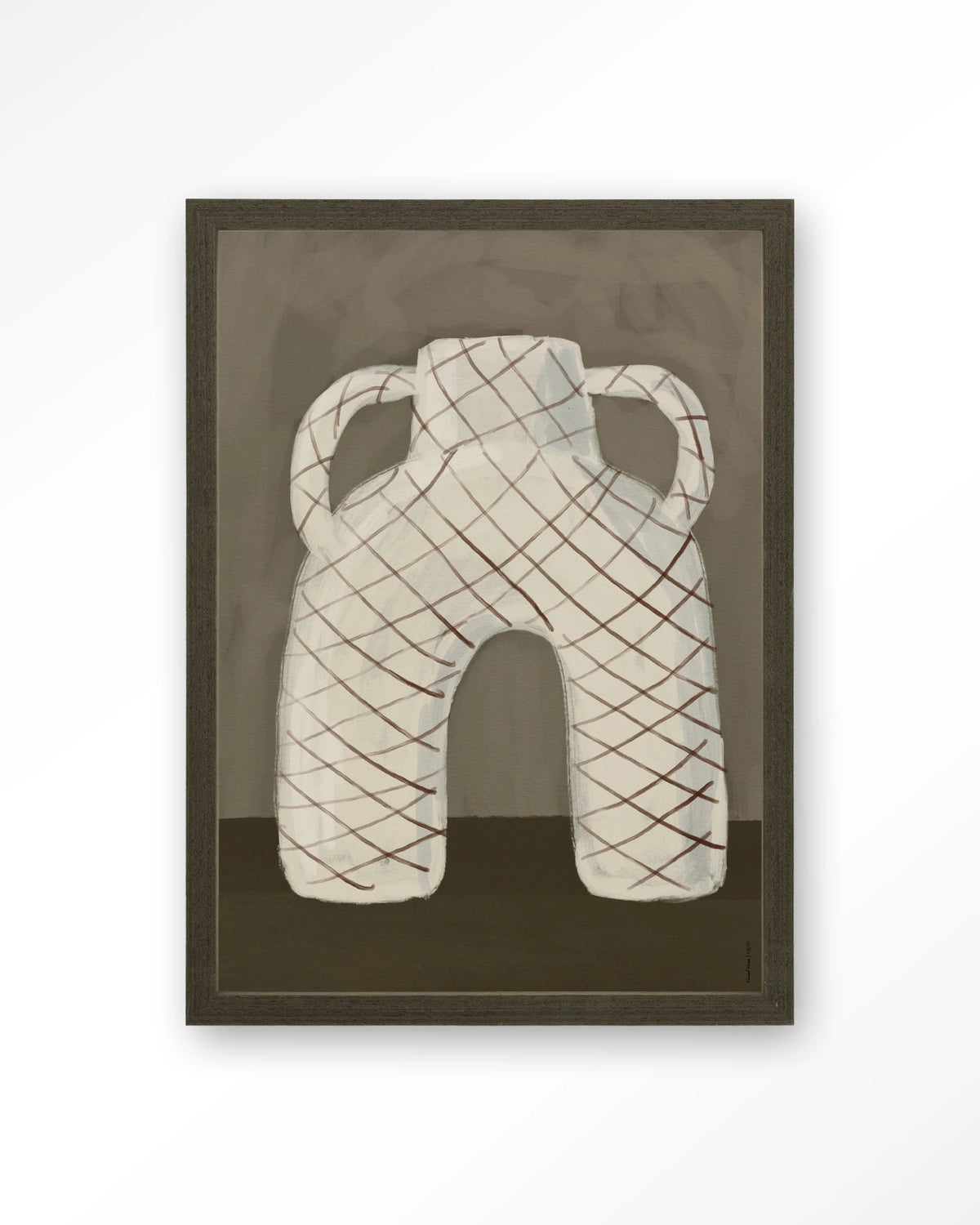 Vivid Vase 05 – vaas met ruitpatroon – Art print – Hout donkerbruin