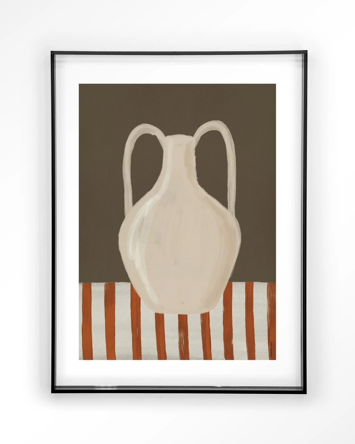 Vivid Vase 06 – witte vaas, stilleven – Art print – Acryl zwart