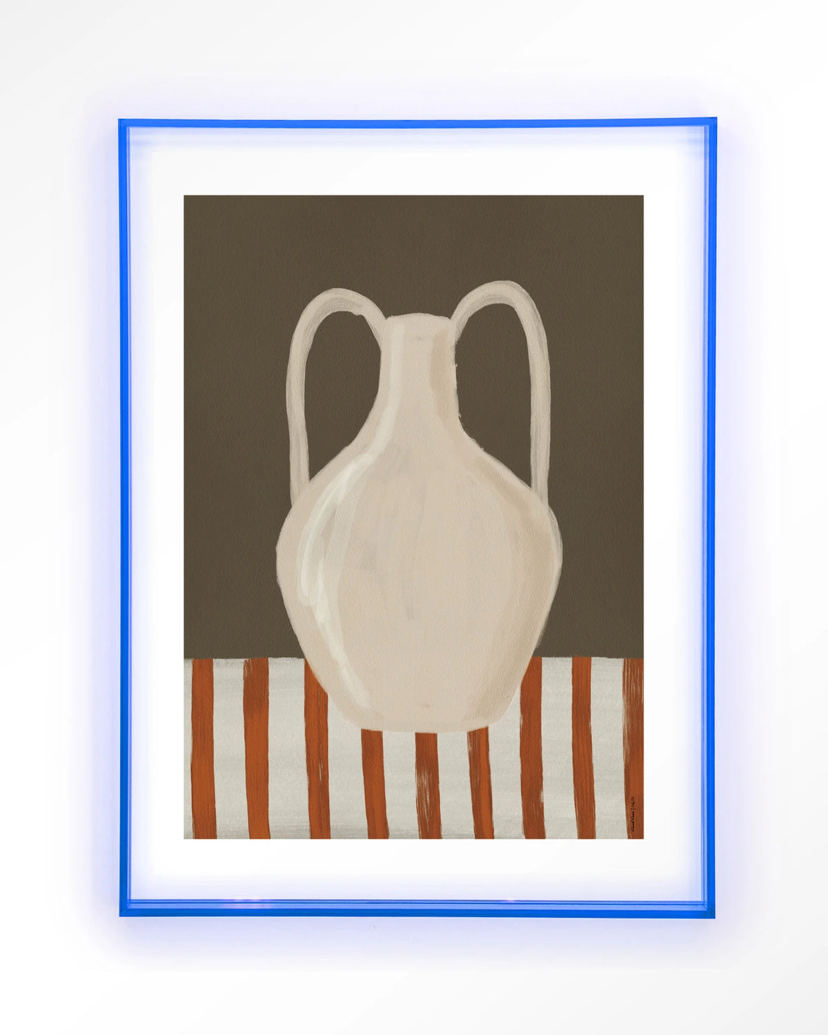 Vivid Vase 06 – witte vaas, stilleven – Art print – Acryl lichtblauw