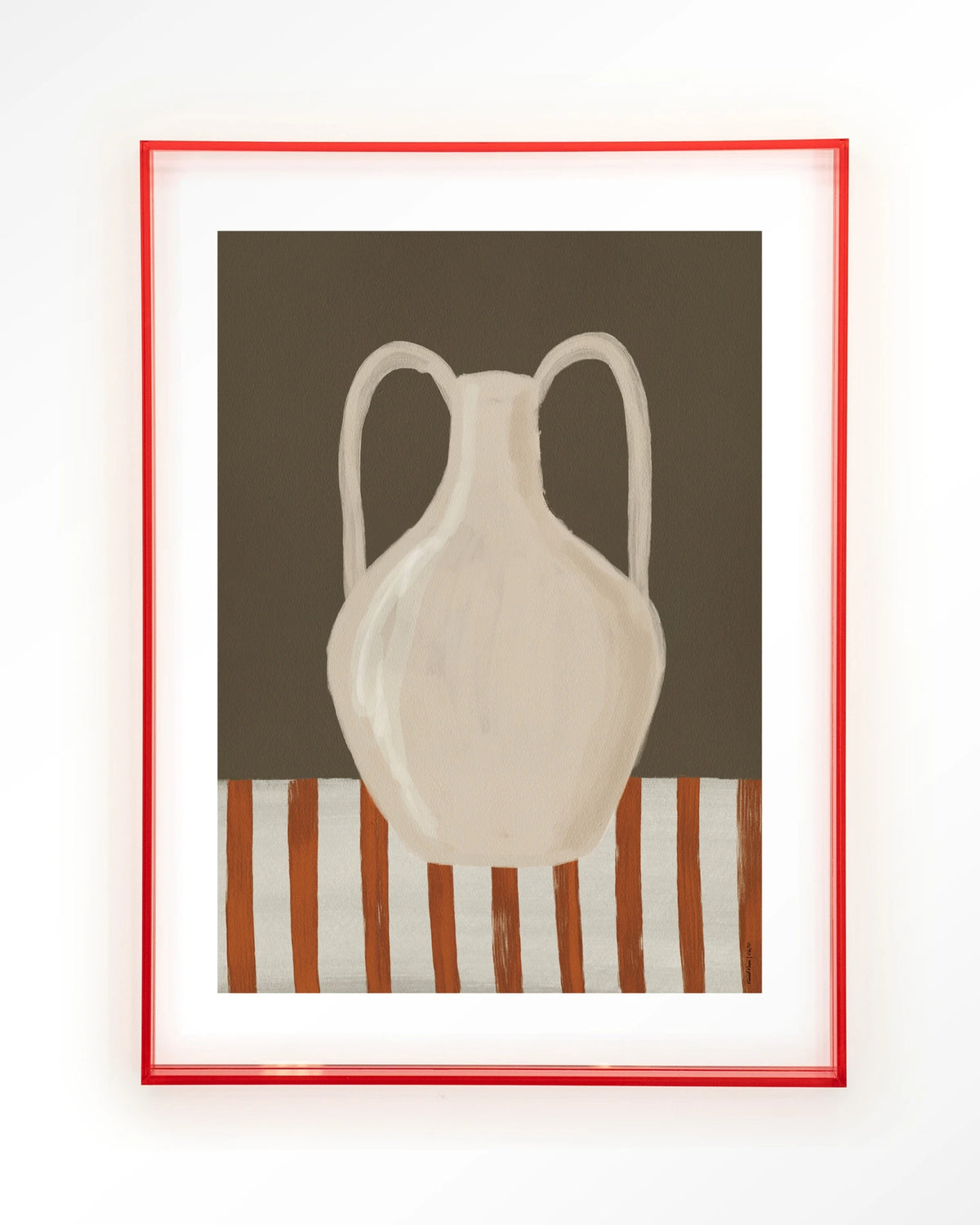 Vivid Vase 06 – witte vaas, stilleven – Art print – Acryl roze