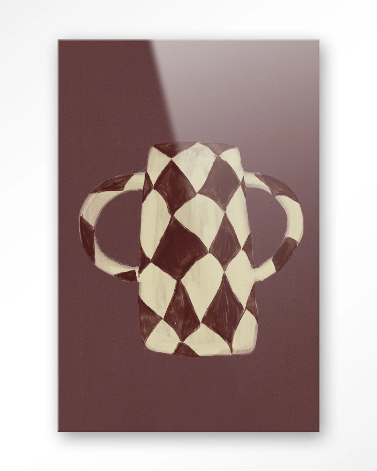 Vivid Vase 07 – bordeaux geruite vaas – Glas – Blinde montage
