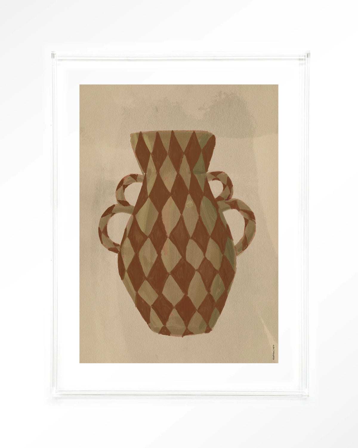 Vivid Vase 08 – vaas met ruitpatroon – Art print – Acryl doorzichtig