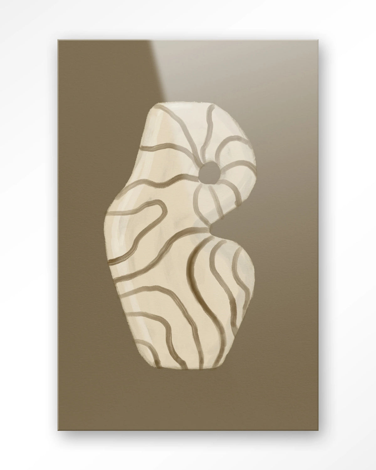 Vivid Vase 09 – vaas met lijnen op bruine achtergrond – Glas – Blinde montage