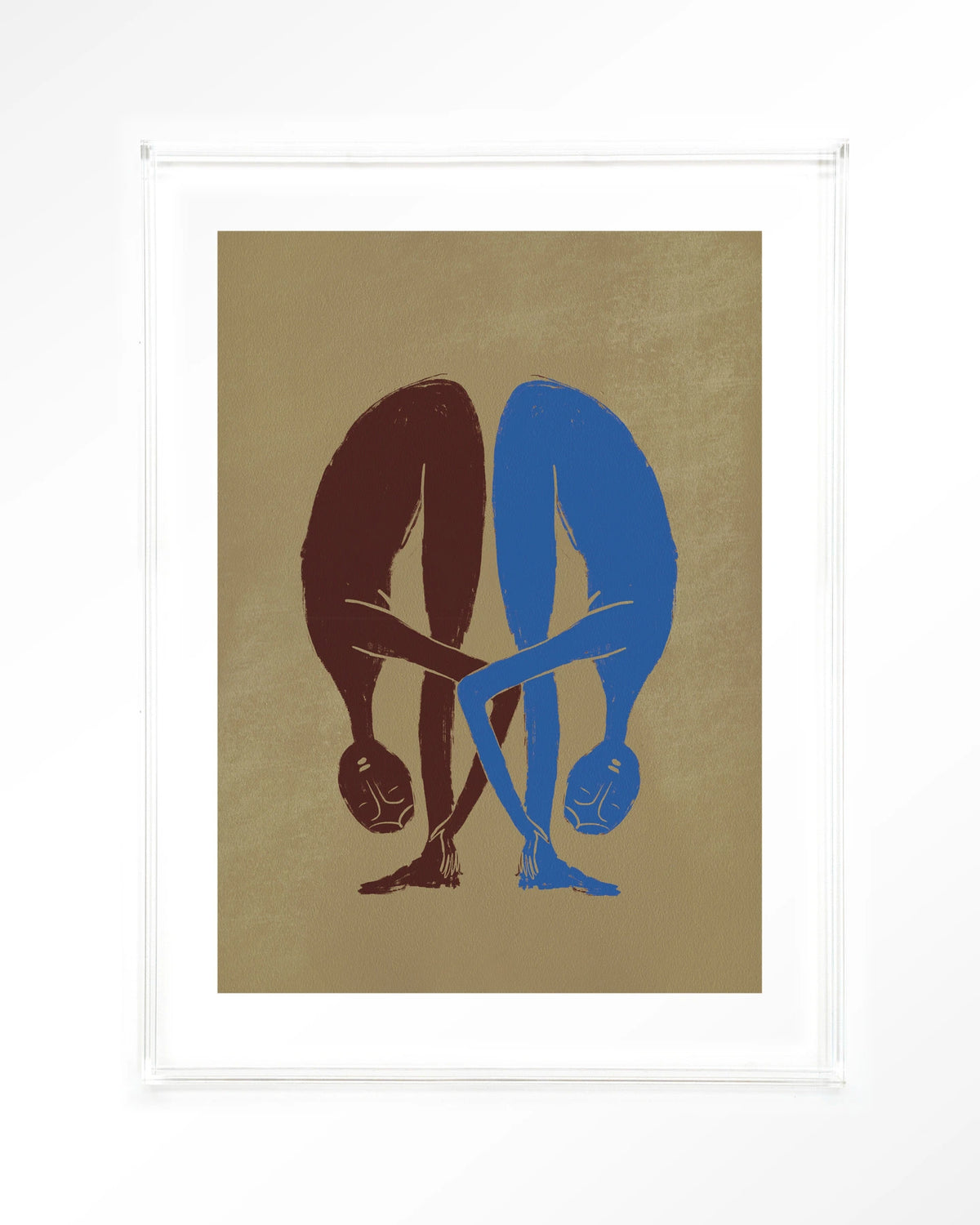 Soul Stretch – twee figuren in yogahouding – Art print – Acryl doorzichtig