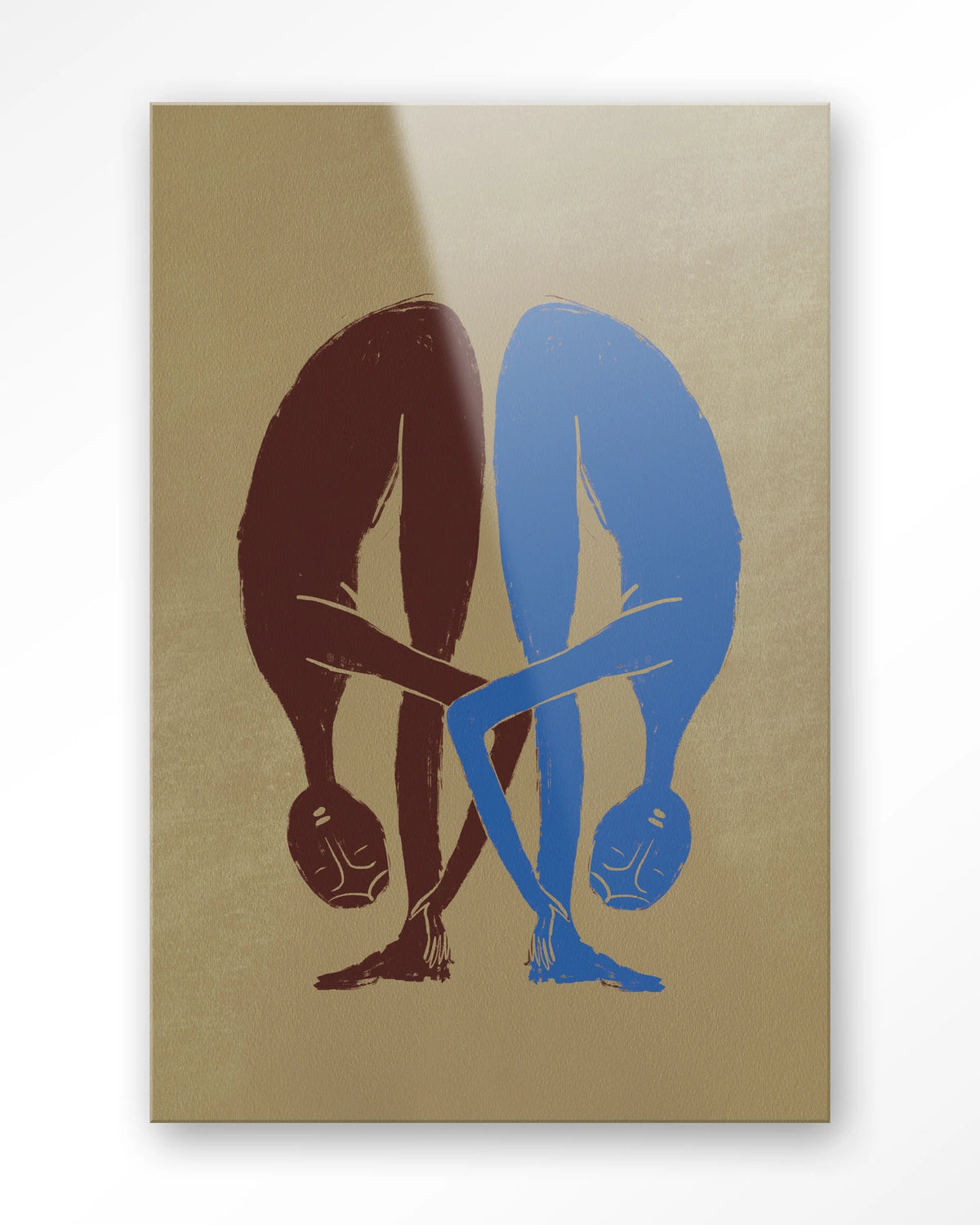 Soul Stretch – twee figuren in yogahouding – Glas – Blinde montage