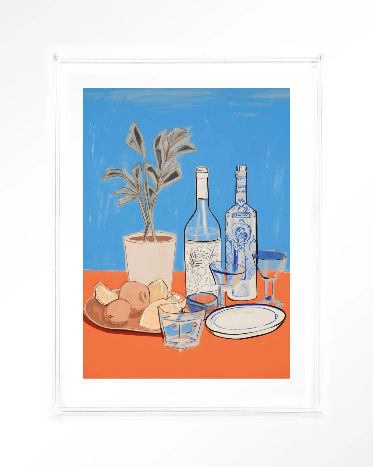 Cocktail Table – stilleven met flessen en glazen – Art print – Acryl doorzichtig