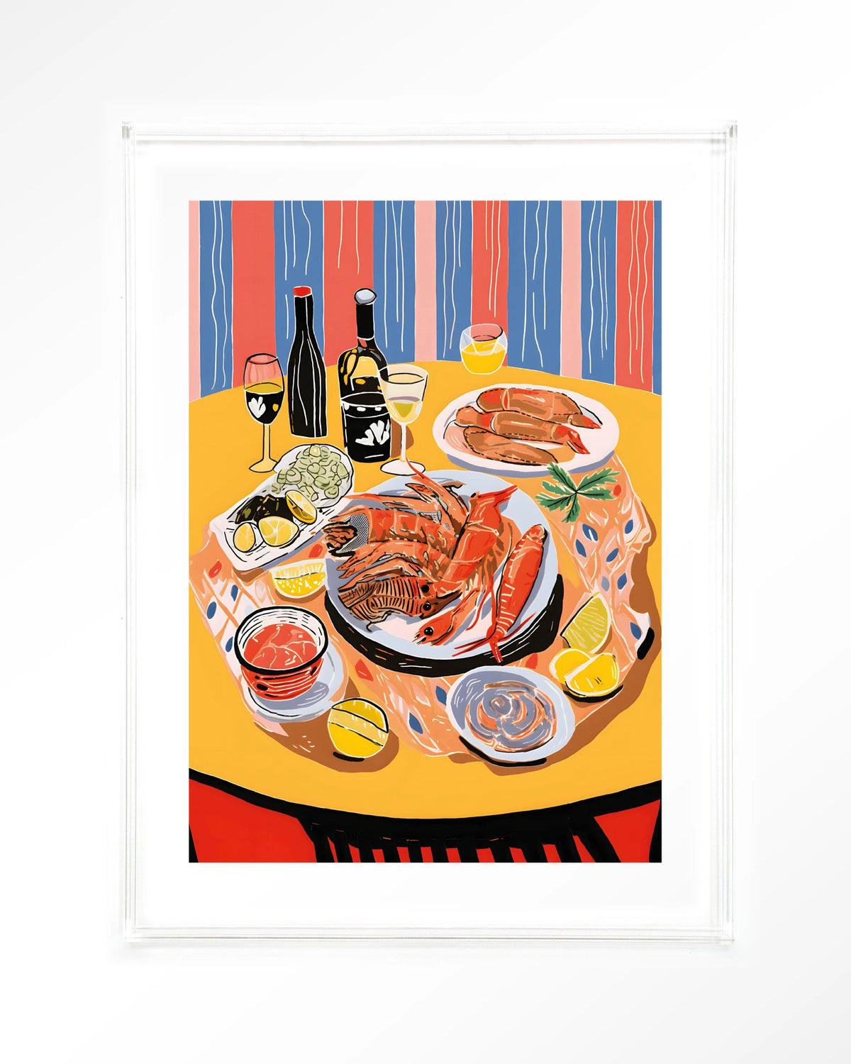 Fruits de Mer – zeevruchten op tafel – Art print – Acryl doorzichtig