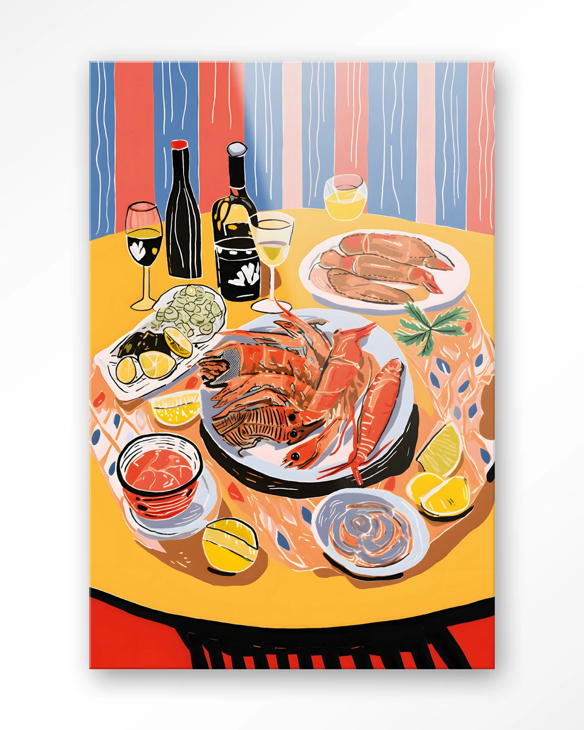 Fruits de Mer – zeevruchten op tafel – Glas – Blinde montage