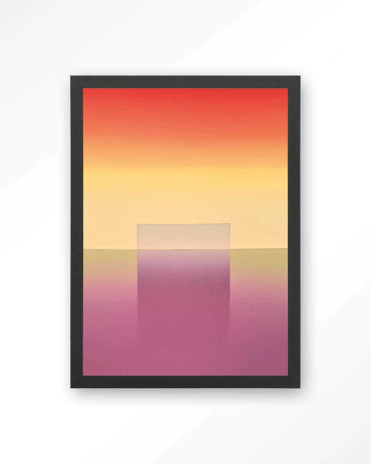 Gradient 1 – abstract kleurverloop roze en oranje – Art print – Hout zwart
