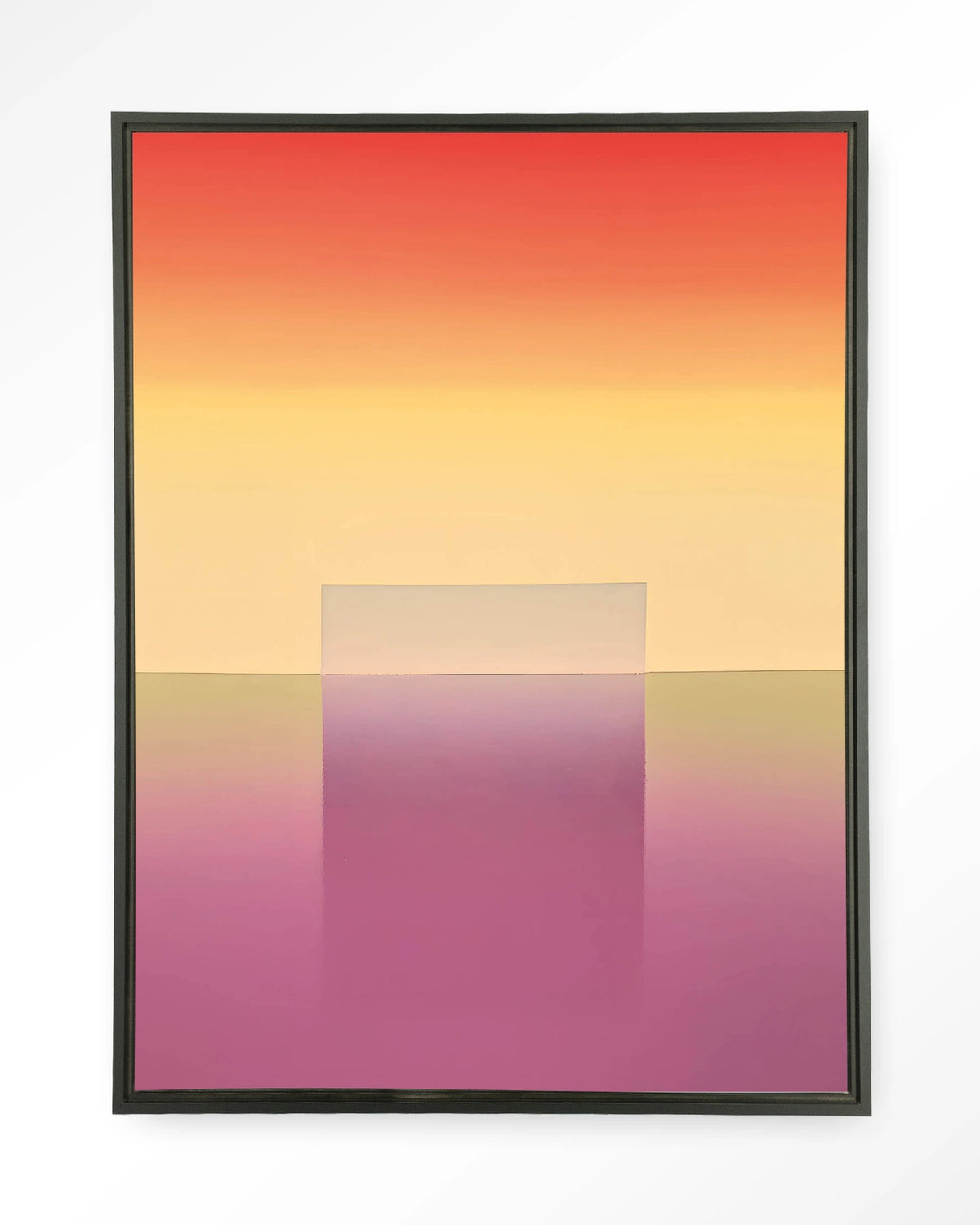 Gradient 1 – abstract kleurverloop roze en oranje – Wandkleed – Floating frame – zwart