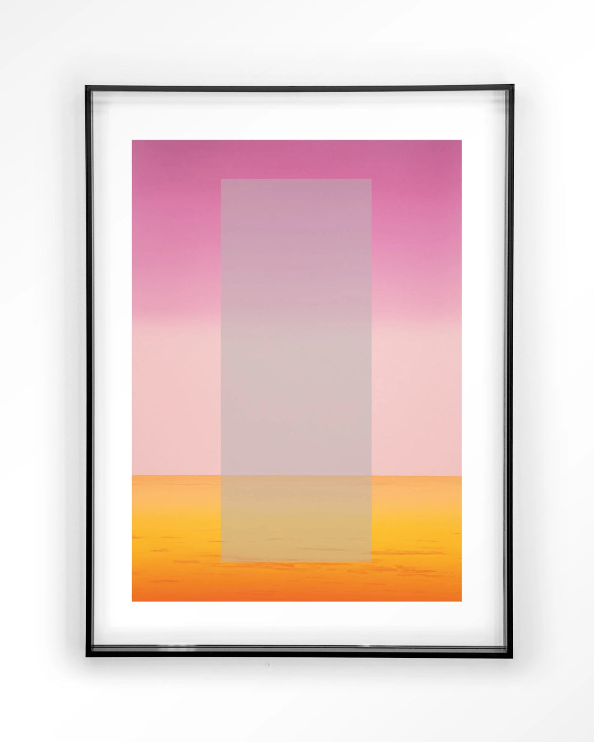 Gradient 2 – kleurverloop in roze en oranje – Art print – Acryl zwart