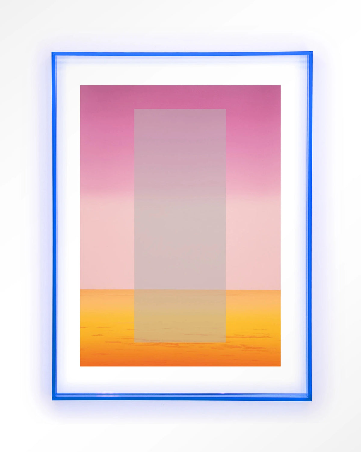 Gradient 2 – kleurverloop in roze en oranje – Art print – Acryl lichtblauw