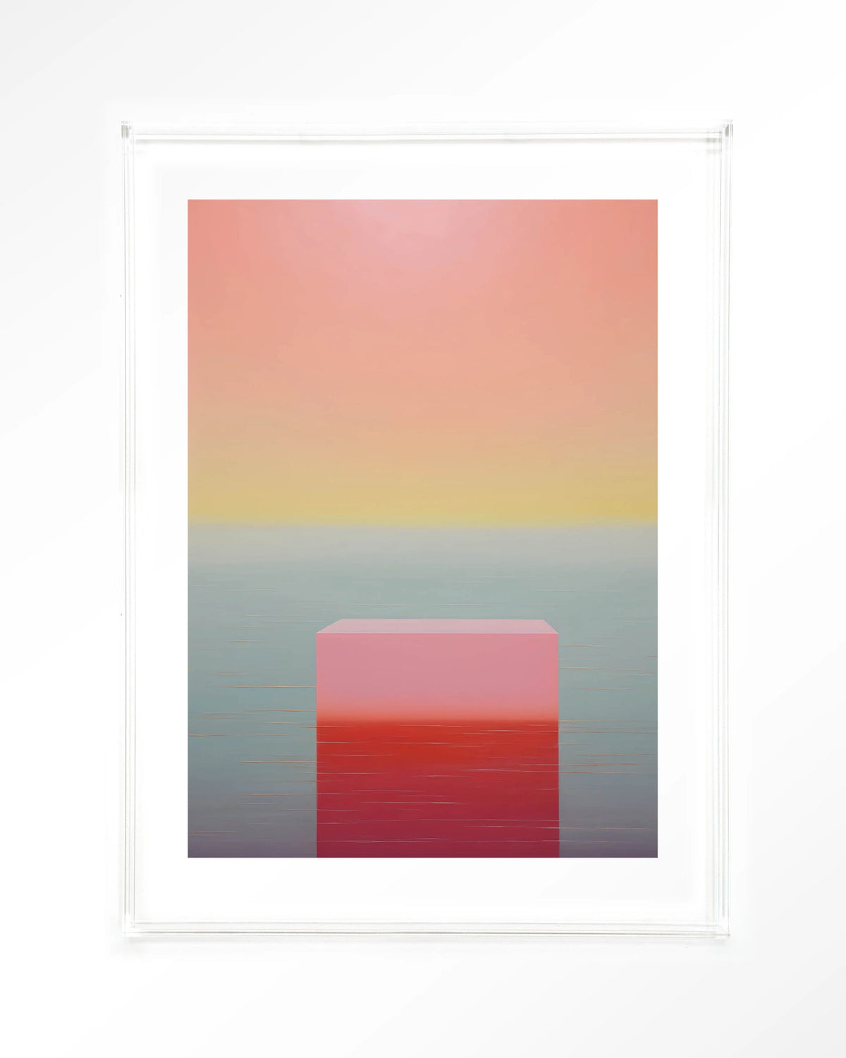 Gradient 3 – kleurverloop in roze en geel – Art print – Acryl doorzichtig