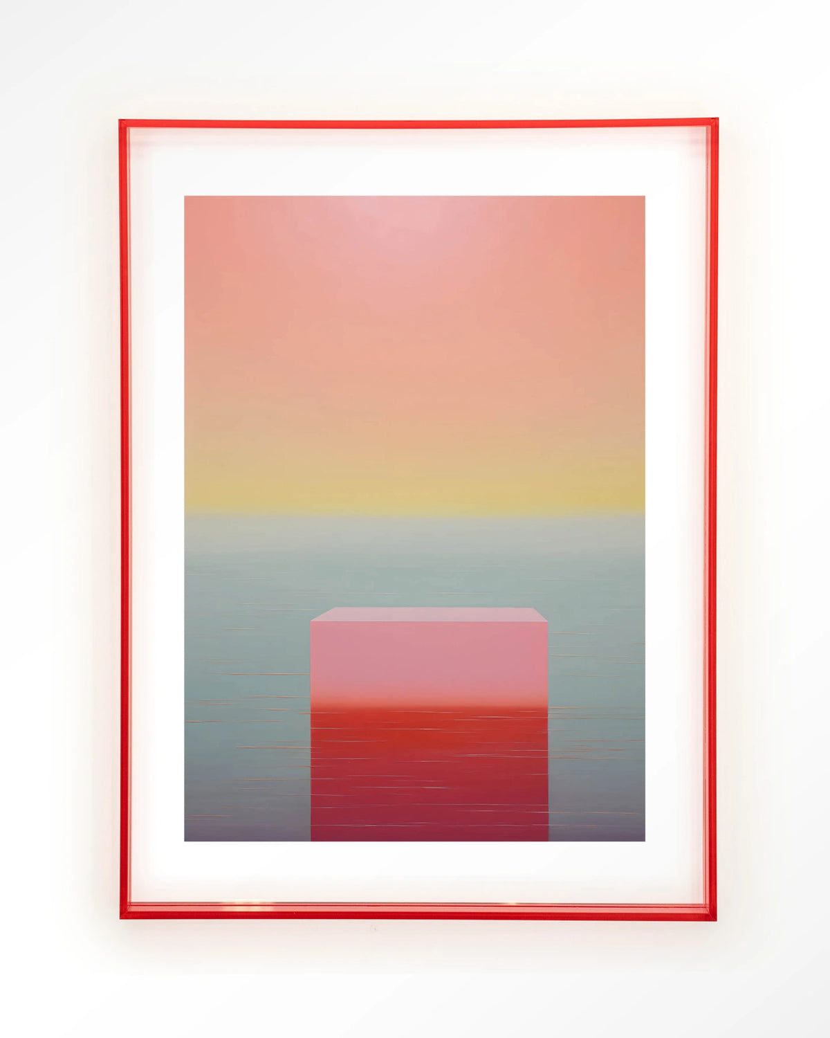 Gradient 3 – kleurverloop in roze en geel – Art print – Acryl roze