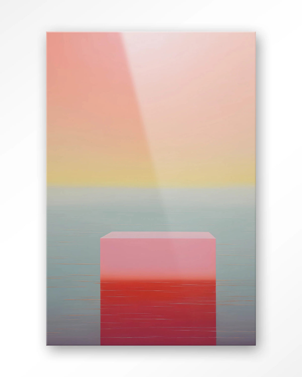 Gradient 3 – kleurverloop in roze en geel – Glas – Blinde montage
