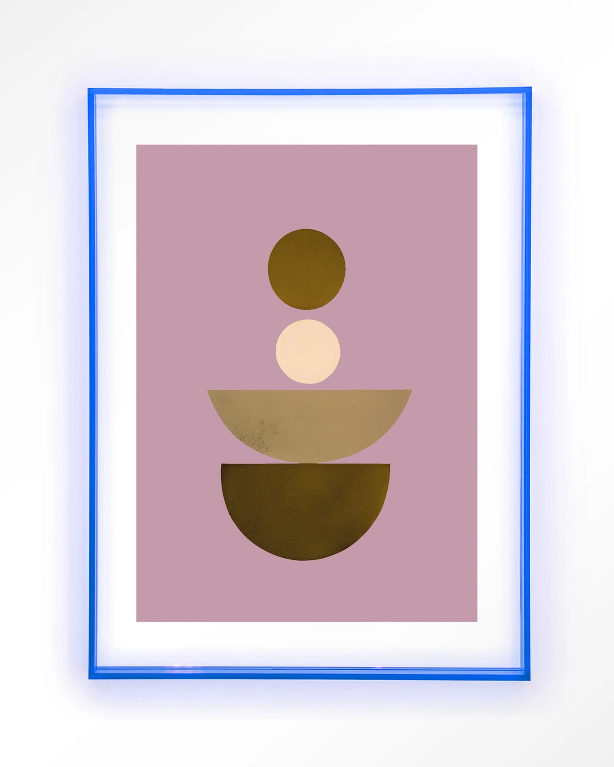 Forma 1 Lilac Wandkleed – abstracte vormen op lila – Art print – Acryl lichtblauw