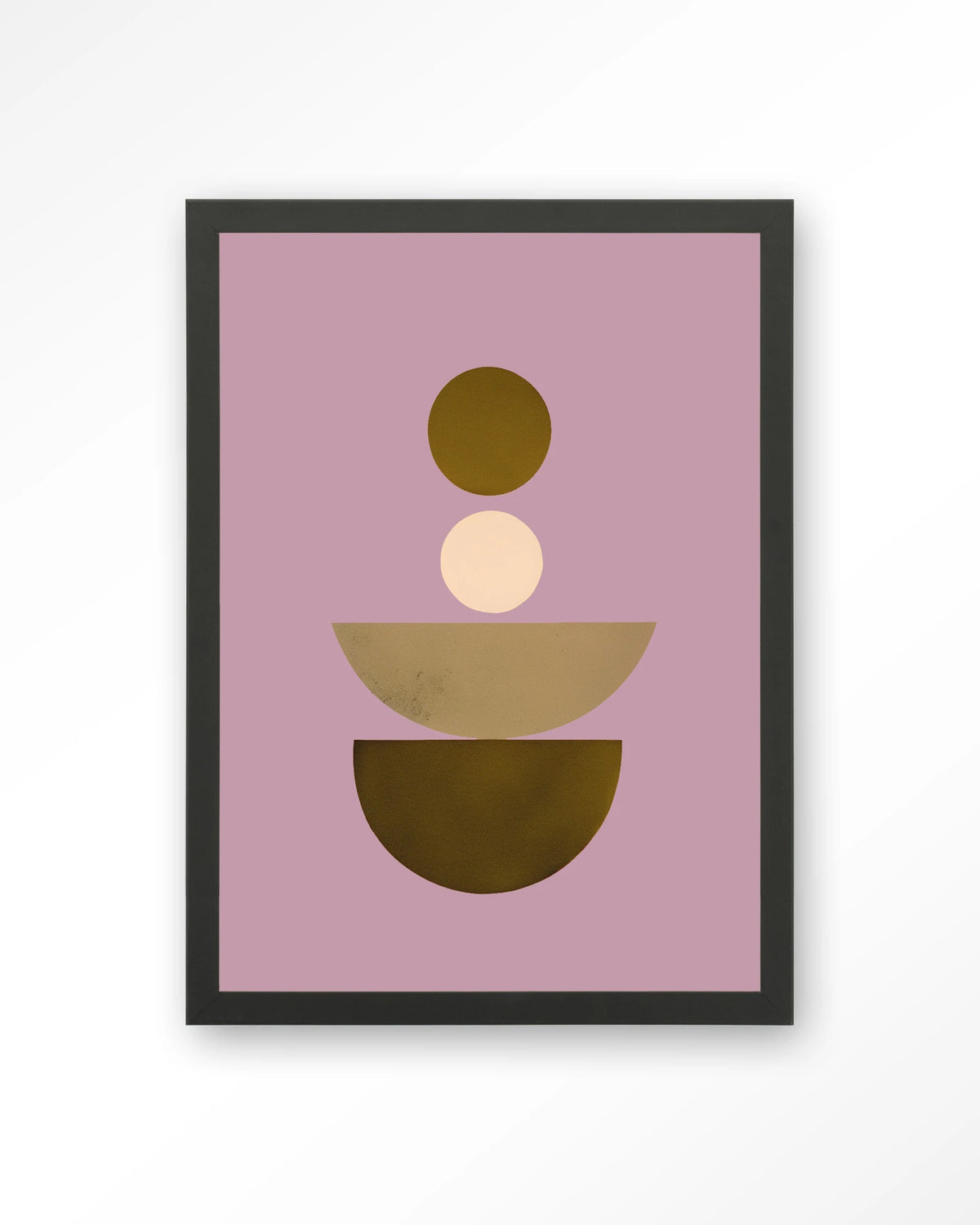 Forma 1 Lilac Wandkleed – abstracte vormen op lila – Art print – Hout zwart