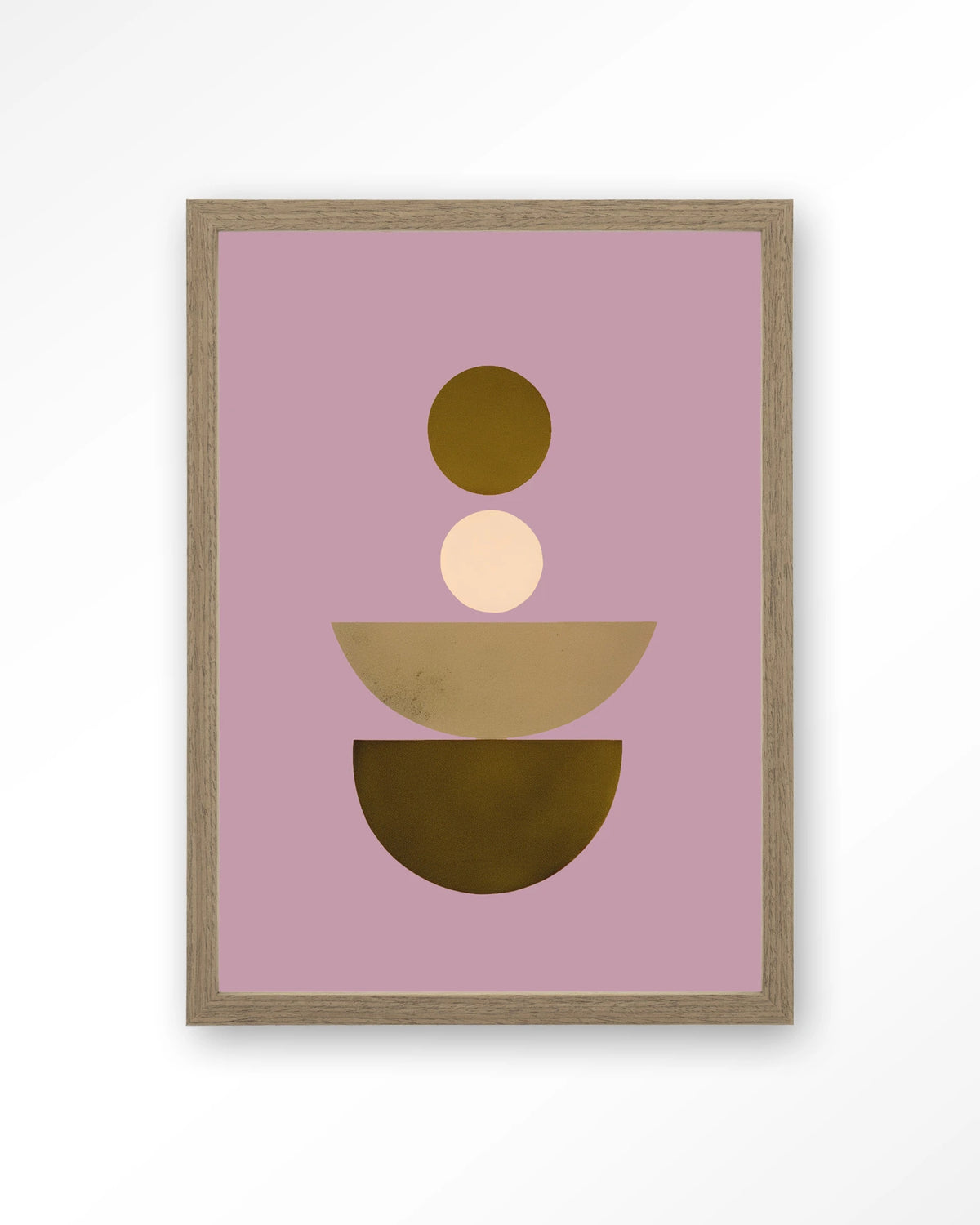 Forma 1 Lilac Wandkleed – abstracte vormen op lila – Art print – Hout bruin