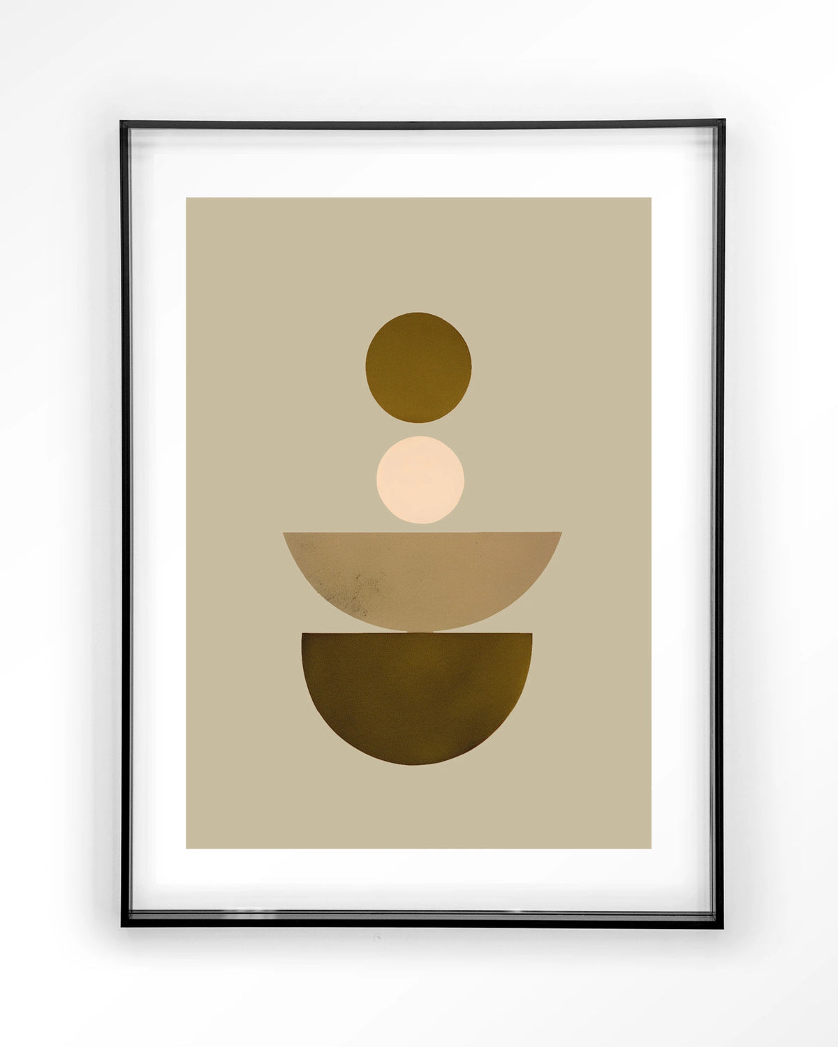 Forma 1 Beige – geometrisch abstract in beige – Art print – Acryl zwart