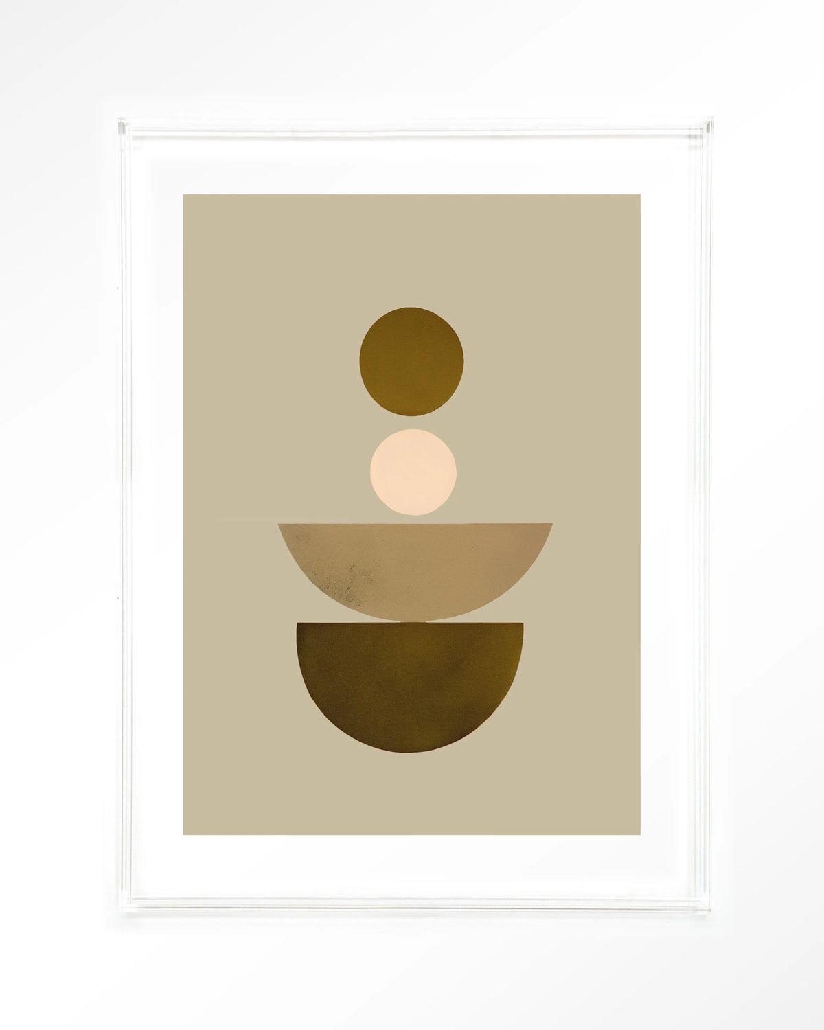 Forma 1 Beige – geometrisch abstract in beige – Art print – Acryl doorzichtig