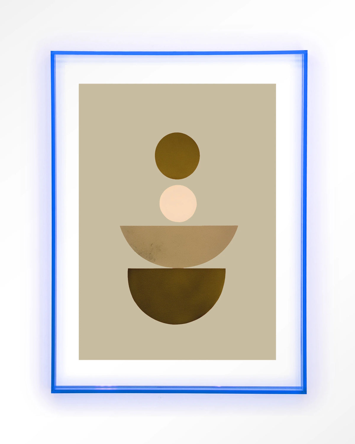 Forma 1 Beige – geometrisch abstract in beige – Art print – Acryl lichtblauw