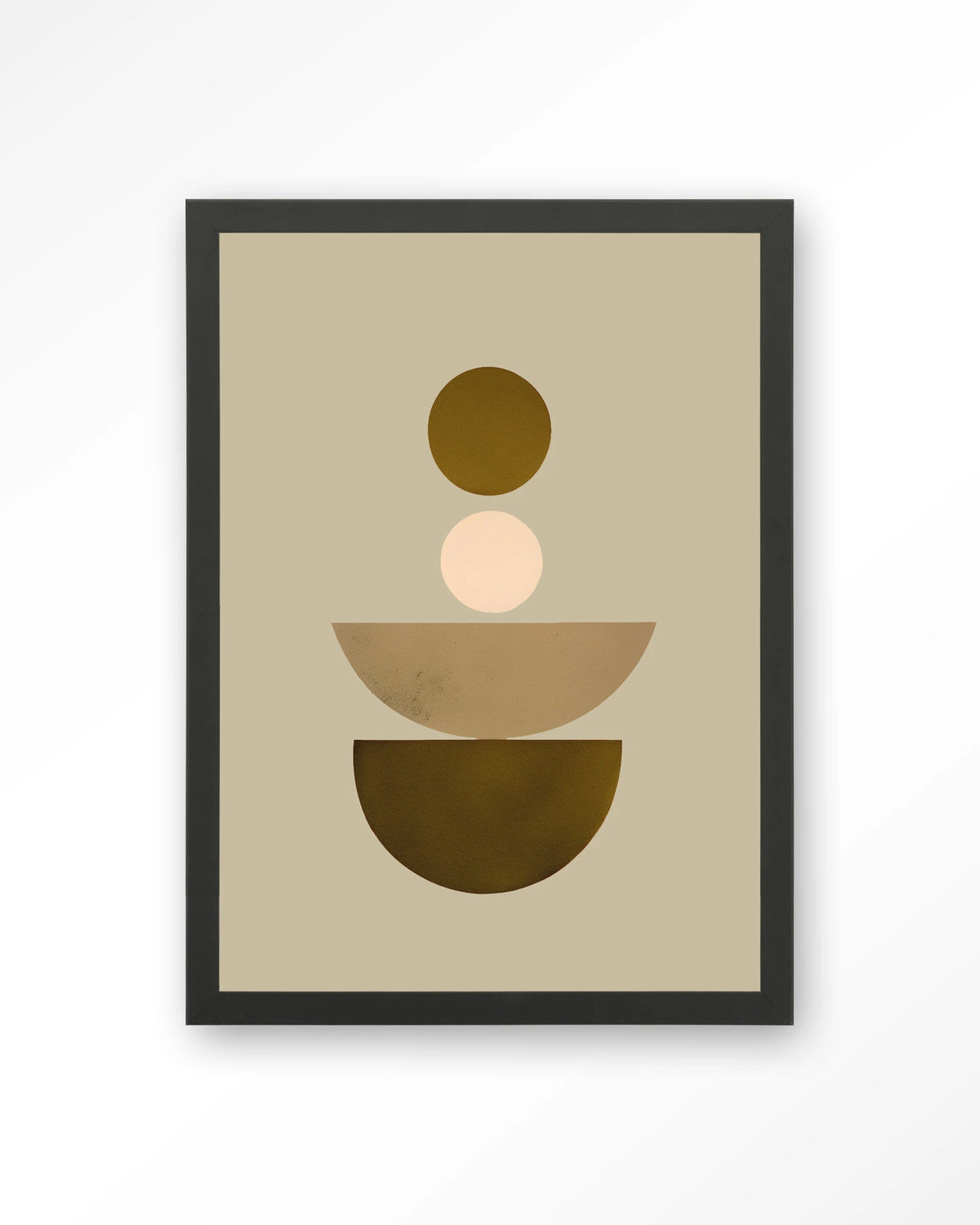 Forma 1 Beige – geometrisch abstract in beige – Art print – Hout zwart