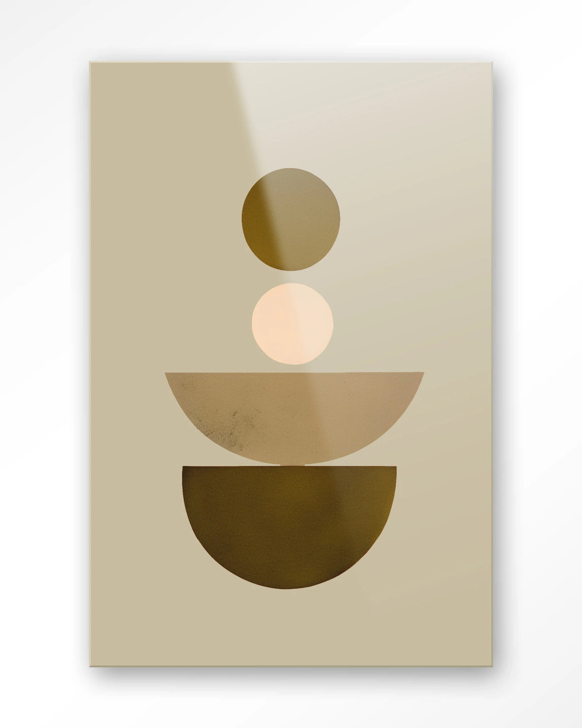 Forma 1 Beige – geometrisch abstract in beige – Glas – Blinde montage
