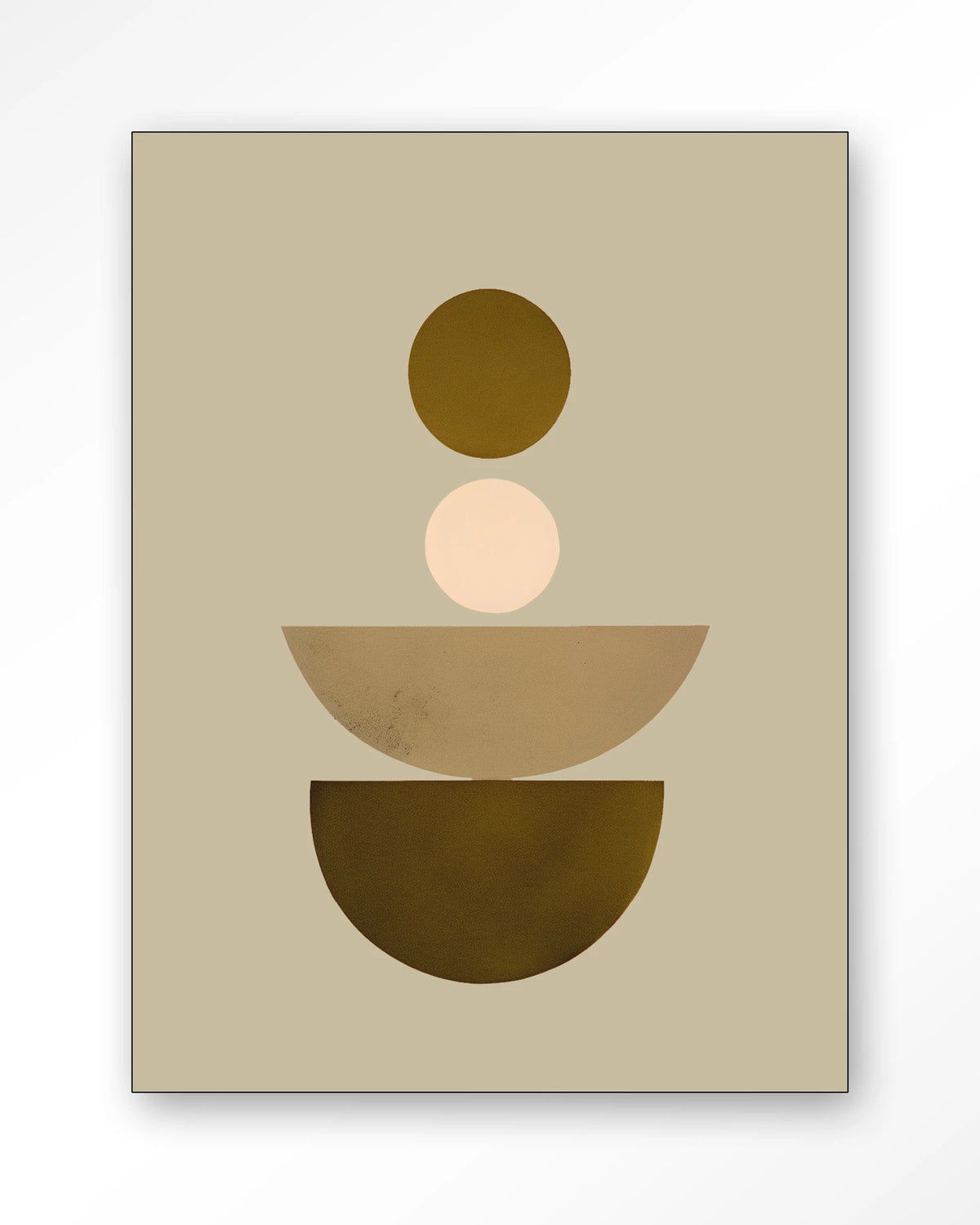 Forma 1 Beige – geometrisch abstract in beige – Wandkleed – Frame – zwart