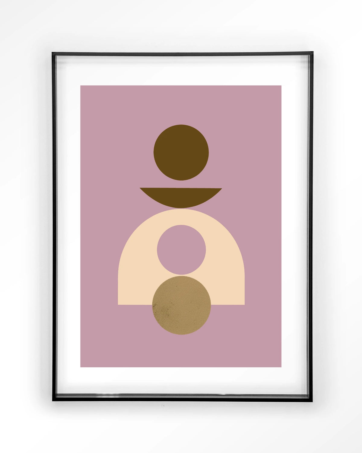 Forma 4 Lilac – abstract met cirkels op lila achtergrond – Art print – Acryl zwart