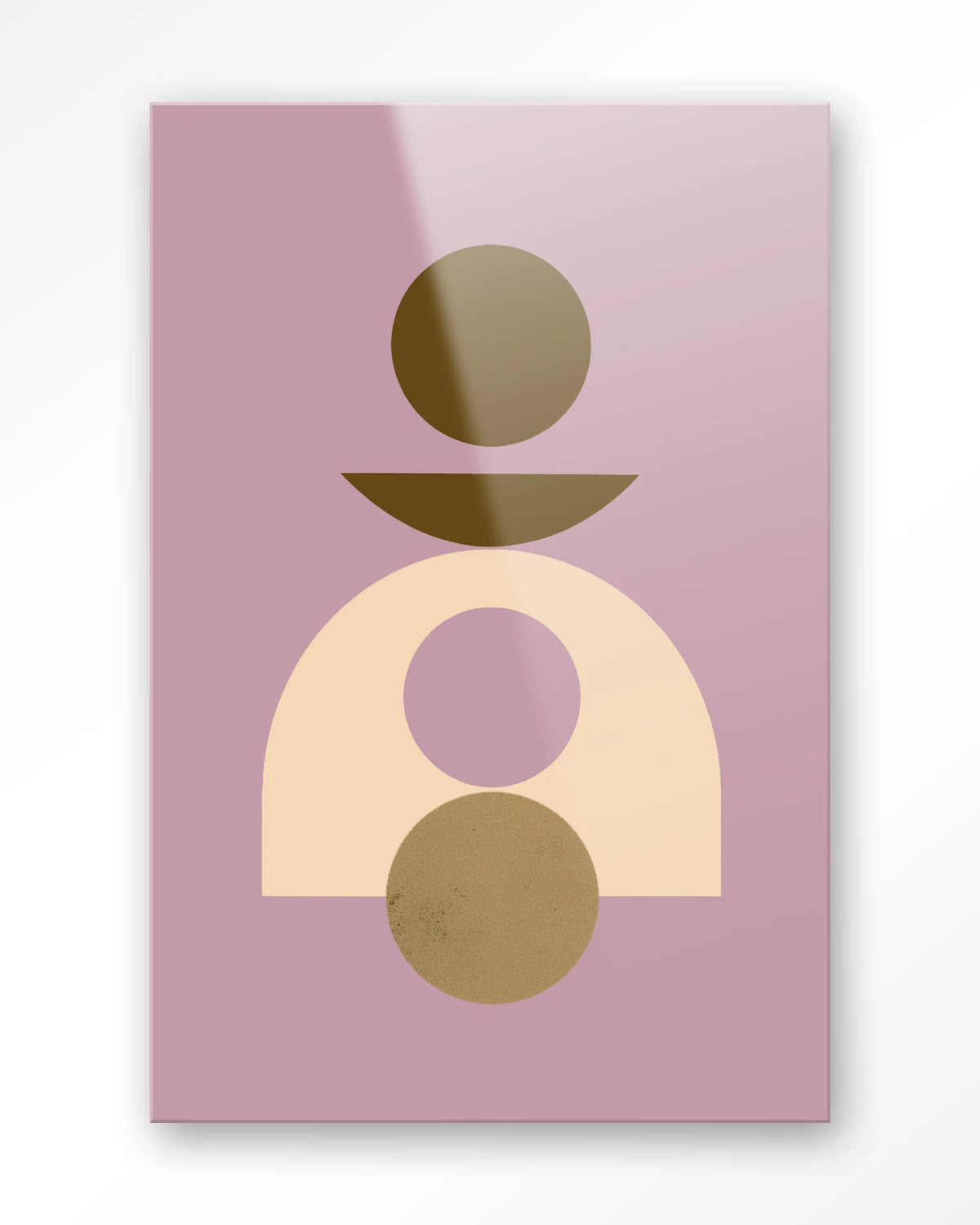 Forma 4 Lilac – abstract met cirkels op lila achtergrond – Glas – Blinde montage