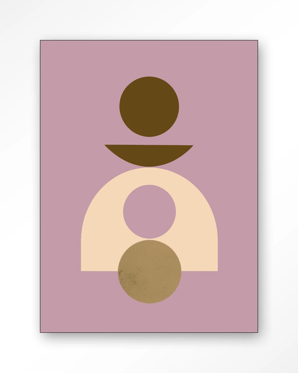 Forma 4 Lilac – abstract met cirkels op lila achtergrond – Wandkleed – Frame – zwart