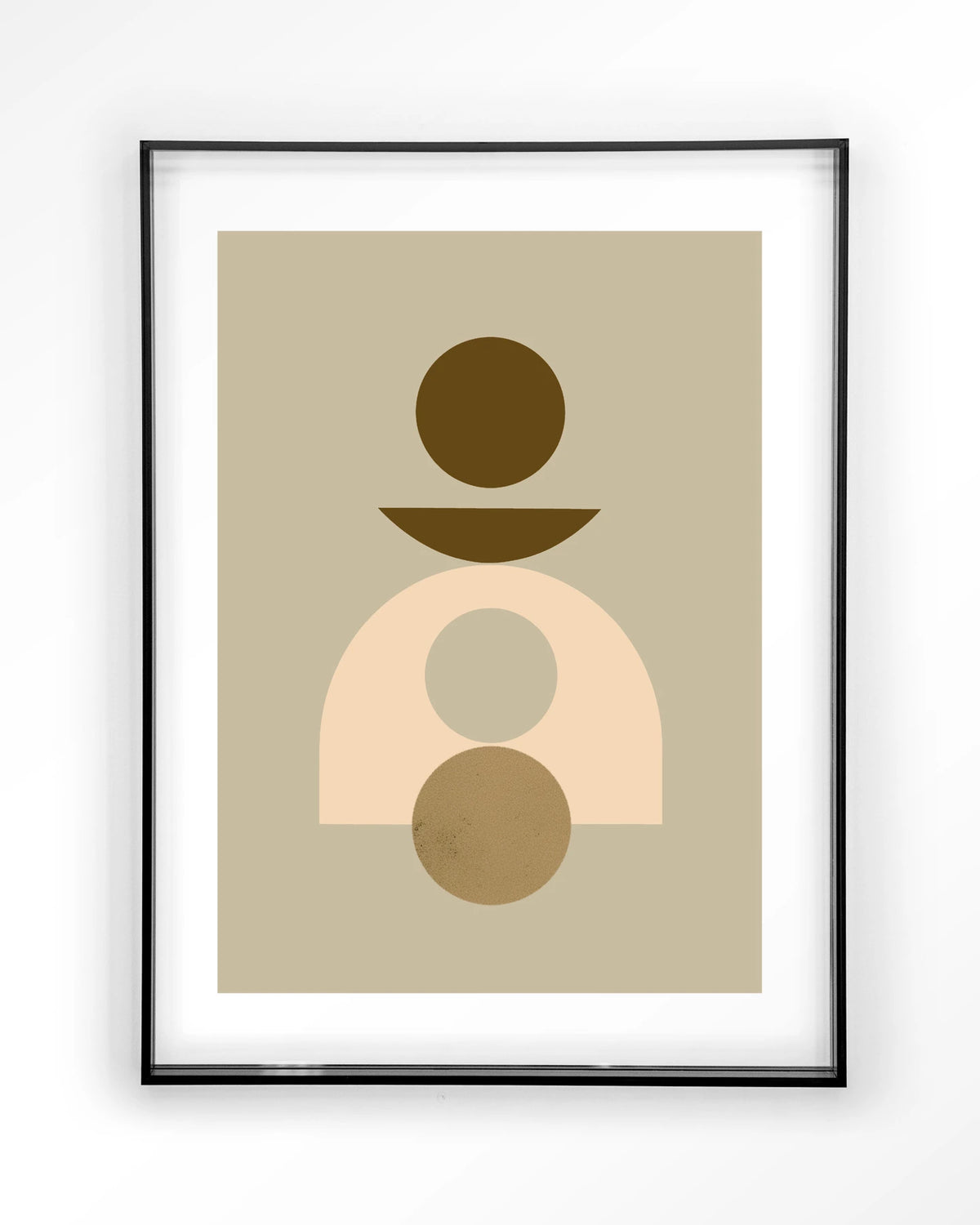 Forma 4 Beige – abstract geometrisch in beige – Art print – Acryl zwart