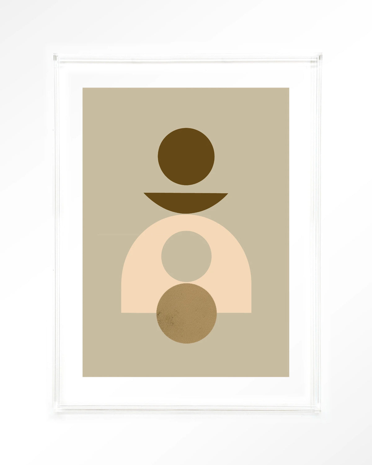 Forma 4 Beige – abstract geometrisch in beige – Art print – Acryl doorzichtig