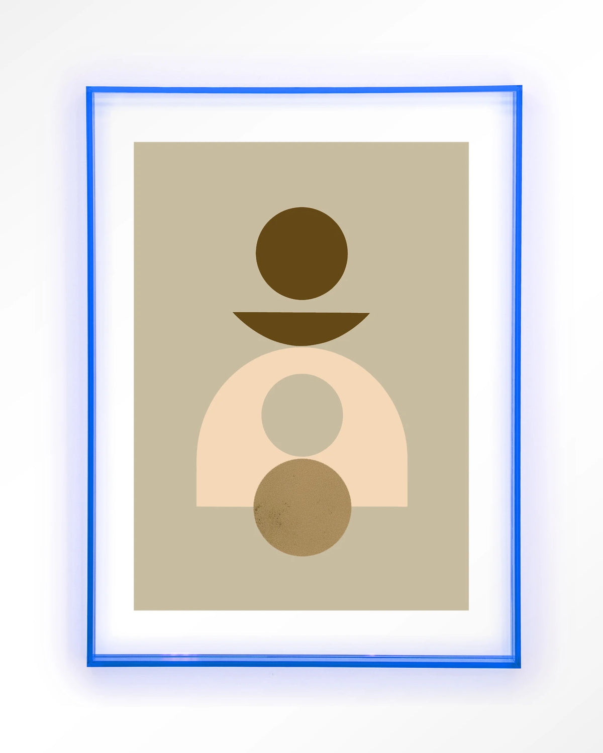 Forma 4 Beige – abstract geometrisch in beige – Art print – Acryl lichtblauw