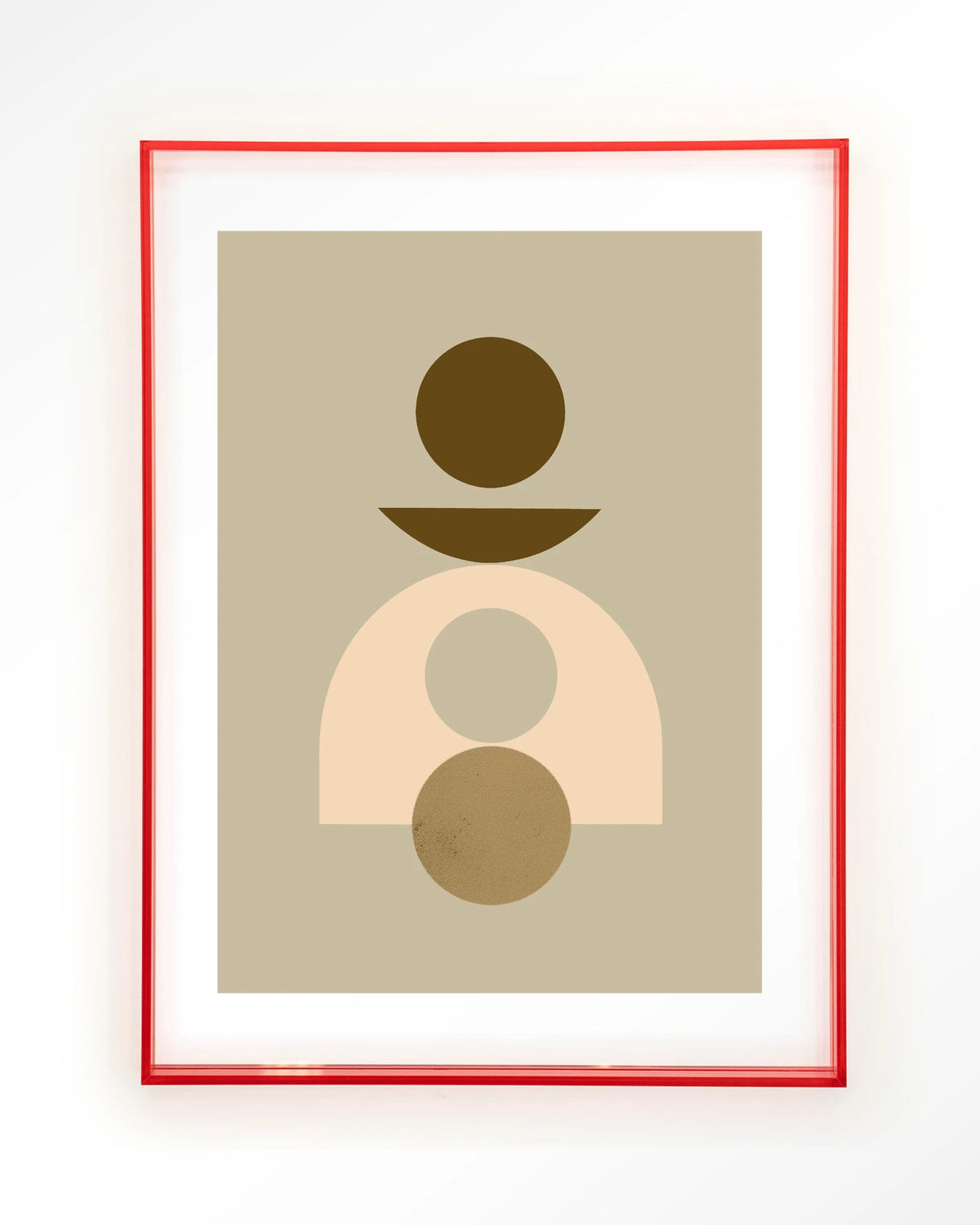 Forma 4 Beige – abstract geometrisch in beige – Art print – Acryl roze