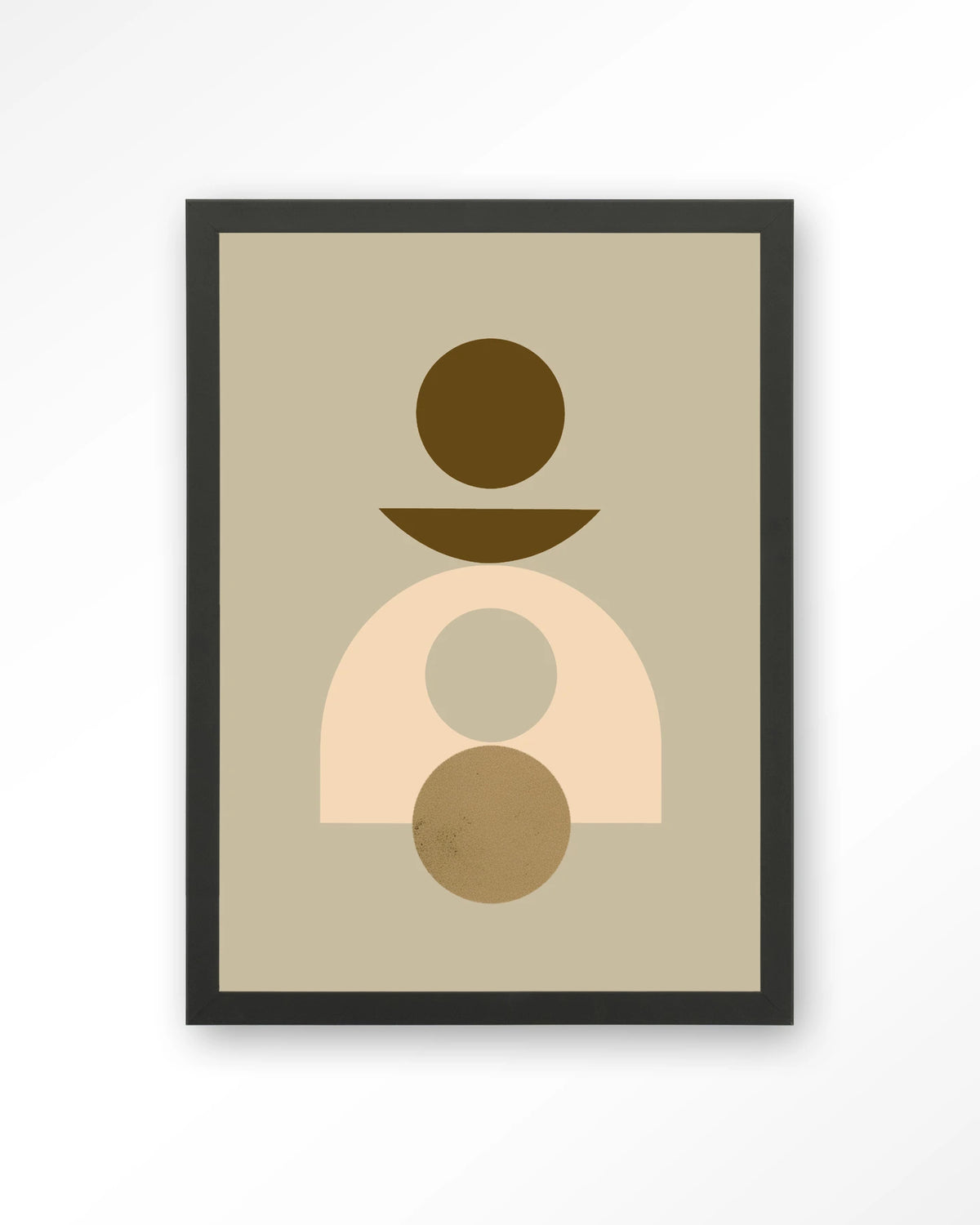 Forma 4 Beige – abstract geometrisch in beige – Art print – Hout zwart