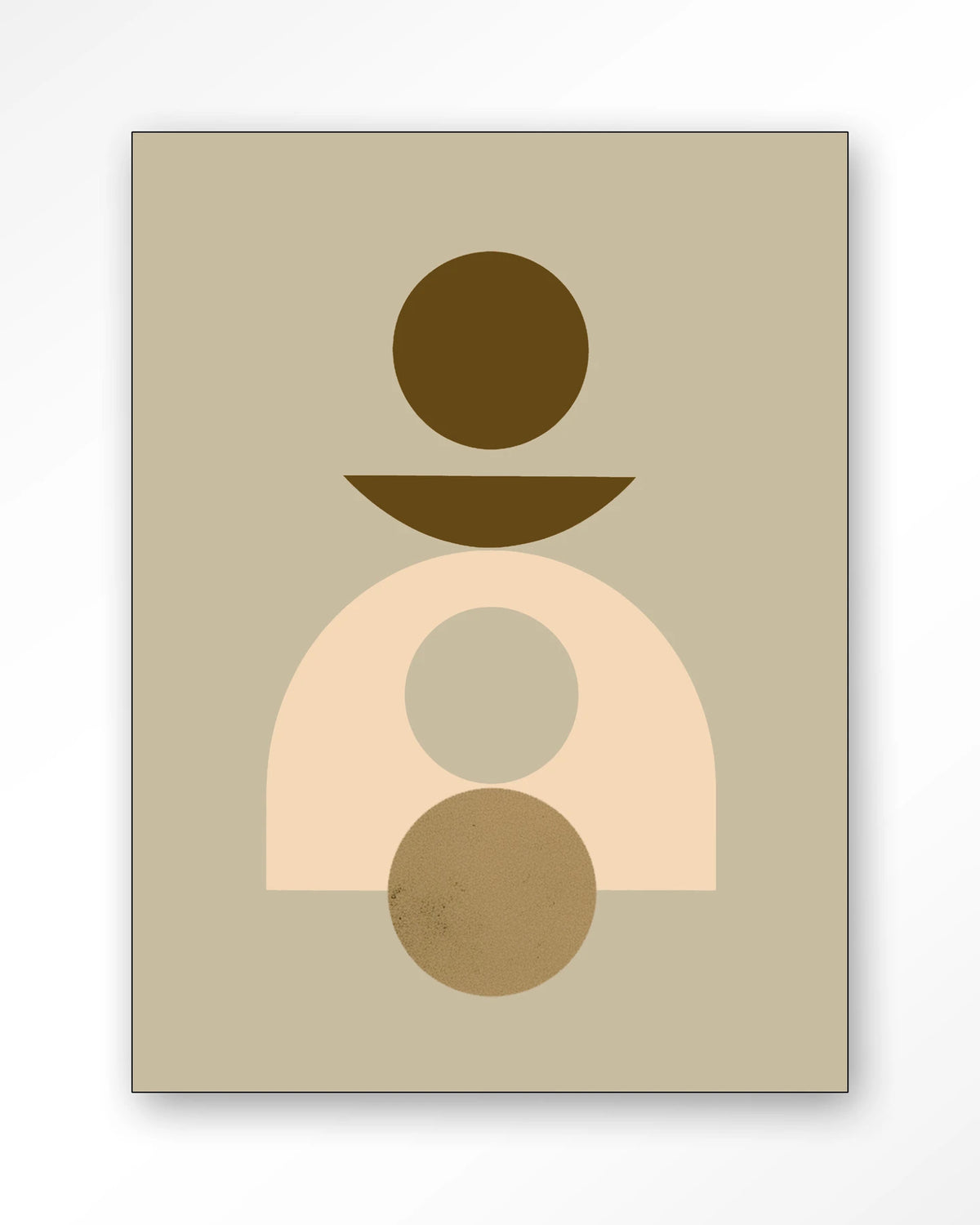 Forma 4 Beige – abstract geometrisch in beige – Wandkleed – Frame – zwart