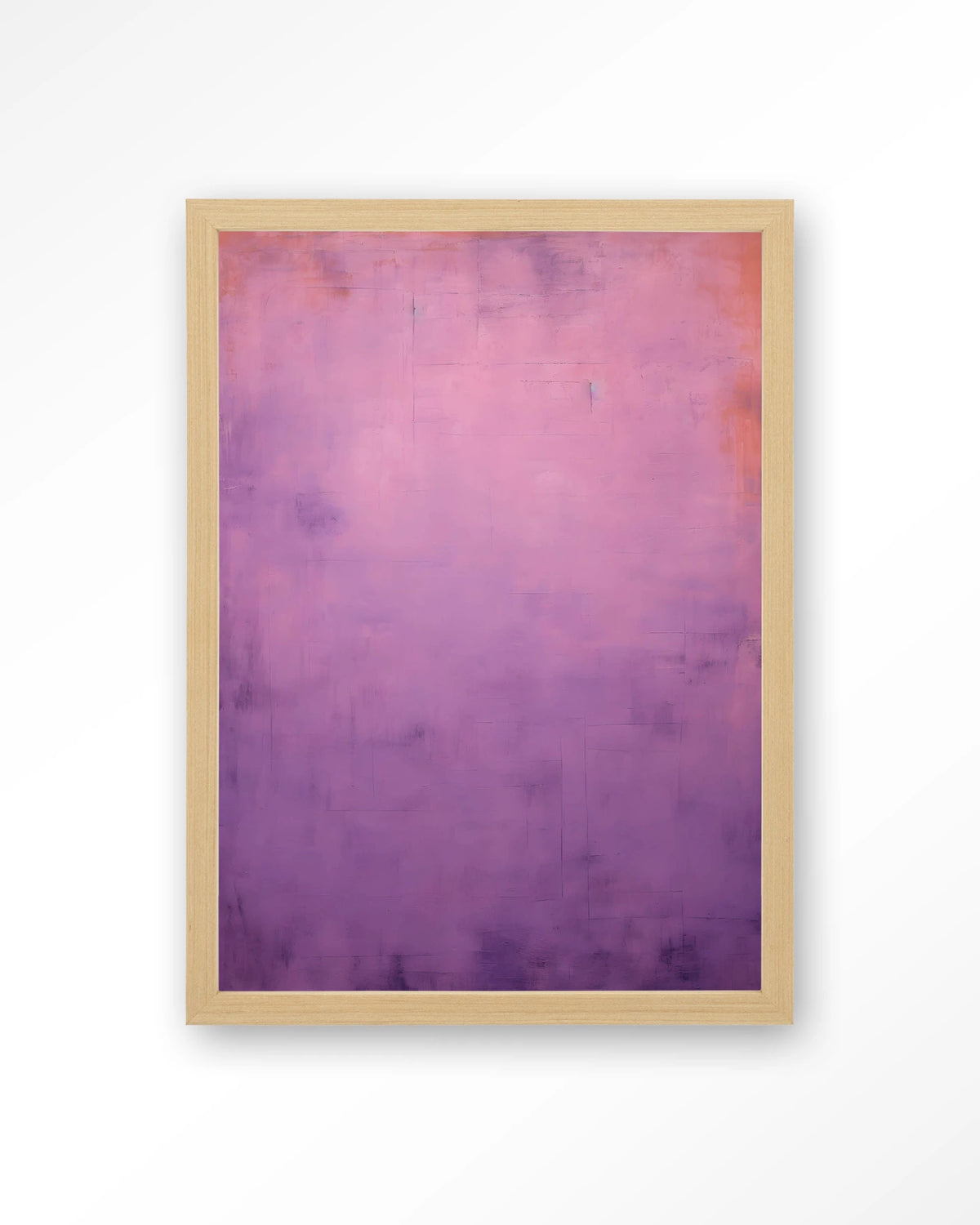 Purple Wandkleed – abstract in paars – Art print – Hout naturel