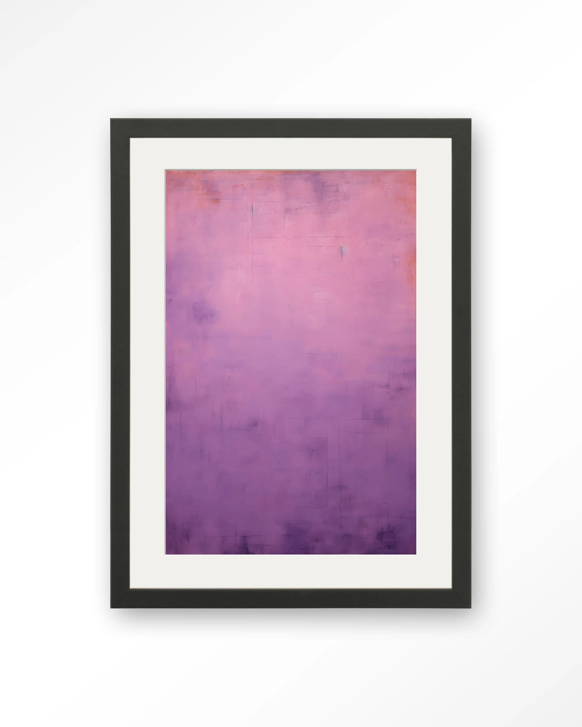Purple Wandkleed – abstract in paars – Art print – Hout zwart + passe-partout