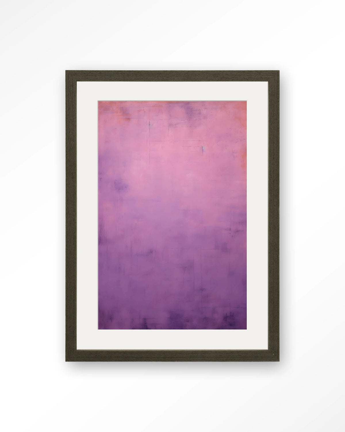 Purple Wandkleed – abstract in paars – Art print – Hout donkerbruin + passe-partout