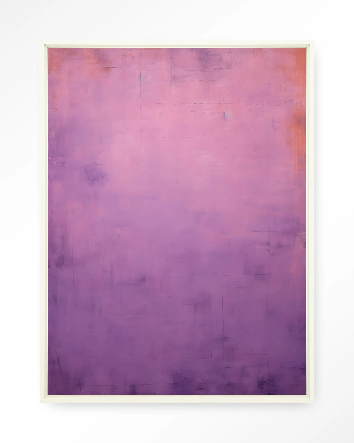 Purple Wandkleed – abstract in paars – Wandkleed – Floating frame – wit