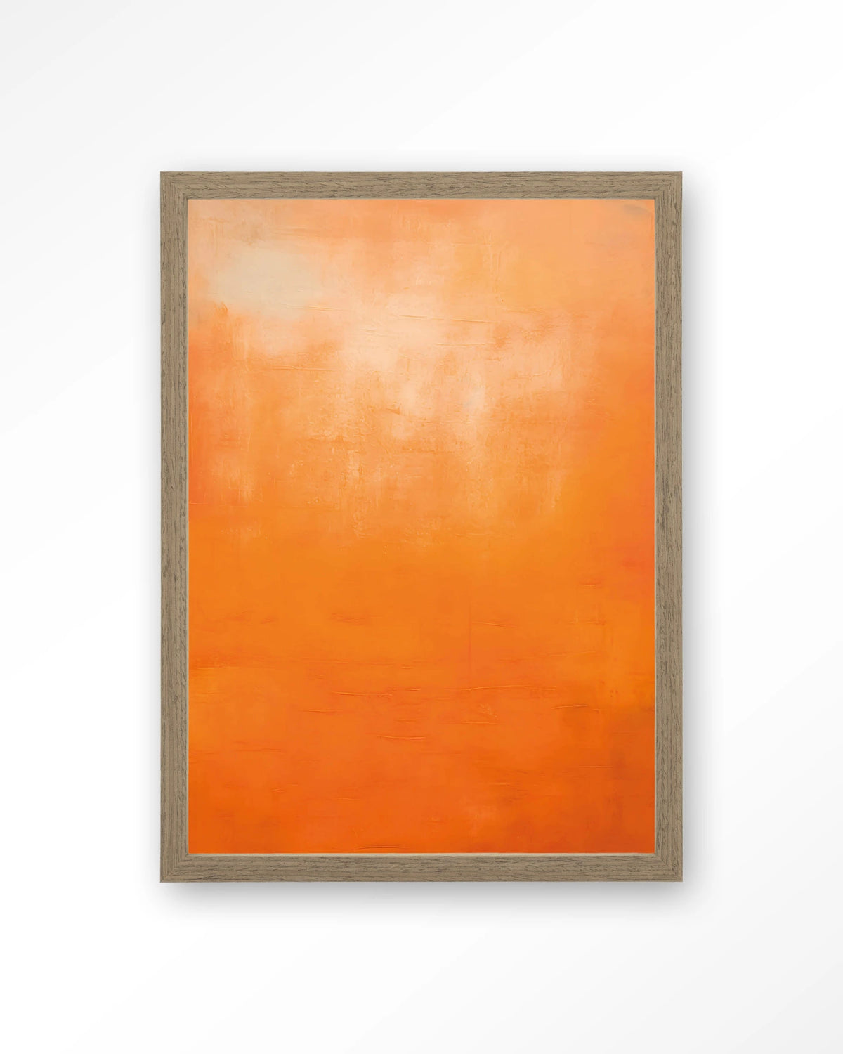 Orange Wandkleed – abstract oranje kleurverloop – Art print – Hout bruin