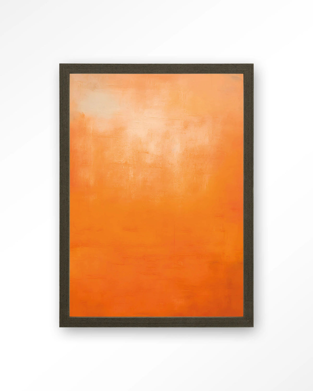 Orange Wandkleed – abstract oranje kleurverloop – Art print – Hout donkerbruin
